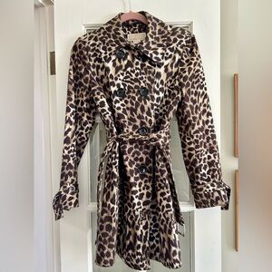 Michael Kors Collection Leopard Print Trench Coat